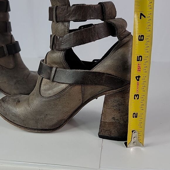Freebird By Steven Teddy Triple Straps Women's Heeled Booties - Picture 5 of 14